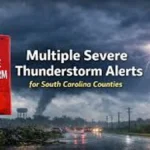Multiple Severe Thunderstorm Alerts Issued for South Carolina Counties:
